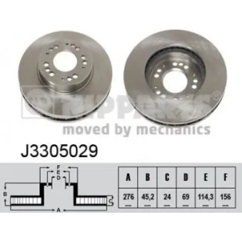 Jeu de 2 disques de frein avant NIPPARTS J3305029