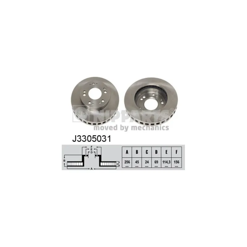 Jeu de 2 disques de frein avant NIPPARTS J3305031