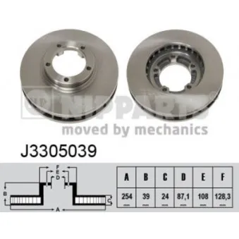 Jeu de 2 disques de frein avant NIPPARTS J3305039