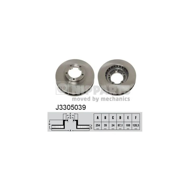 Jeu de 2 disques de frein avant NIPPARTS J3305039