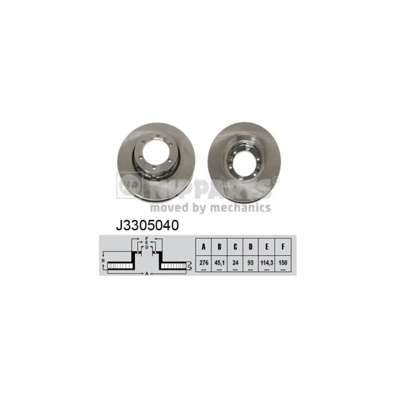 Jeu de 2 disques de frein avant NIPPARTS J3305040