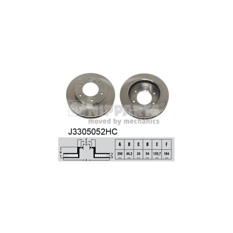 Jeu de 2 disques de frein avant NIPPARTS J3305052HC