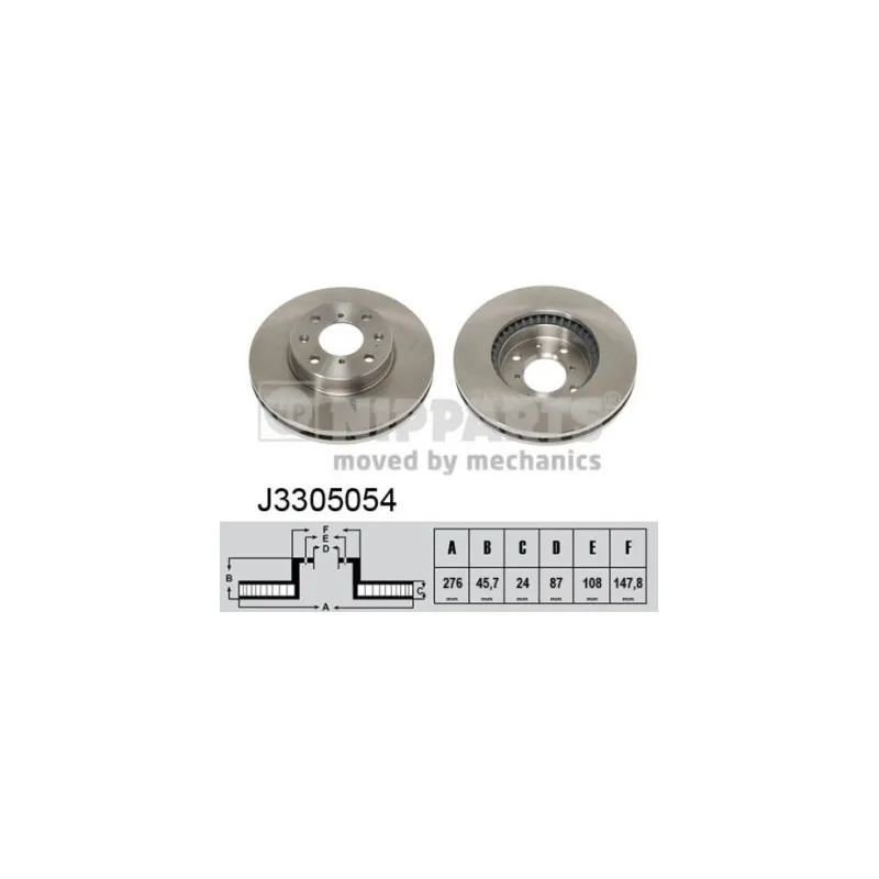 Jeu de 2 disques de frein avant NIPPARTS J3305054