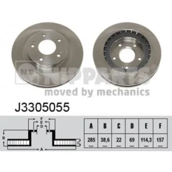 Jeu de 2 disques de frein avant NIPPARTS J3305055