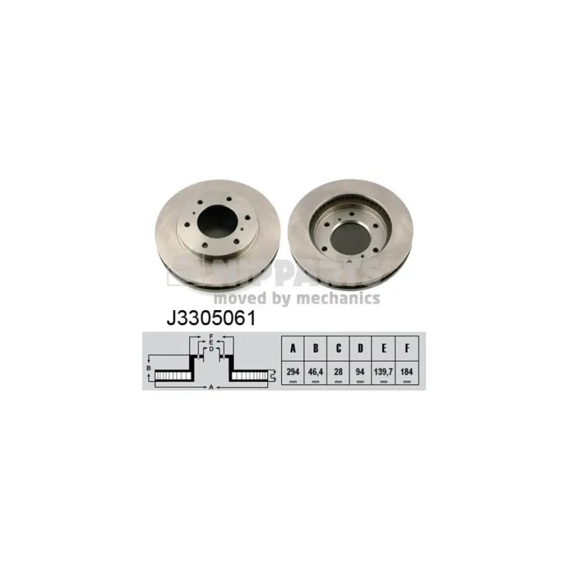 Jeu de 2 disques de frein avant NIPPARTS J3305061