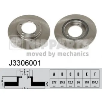 Jeu de 2 disques de frein avant NIPPARTS J3306001