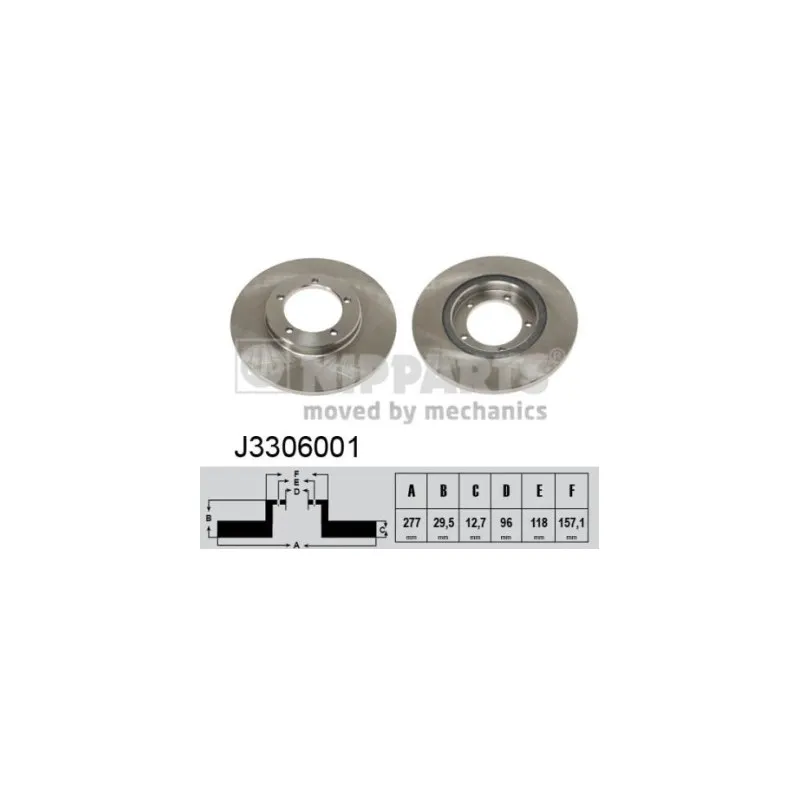 Jeu de 2 disques de frein avant NIPPARTS J3306001