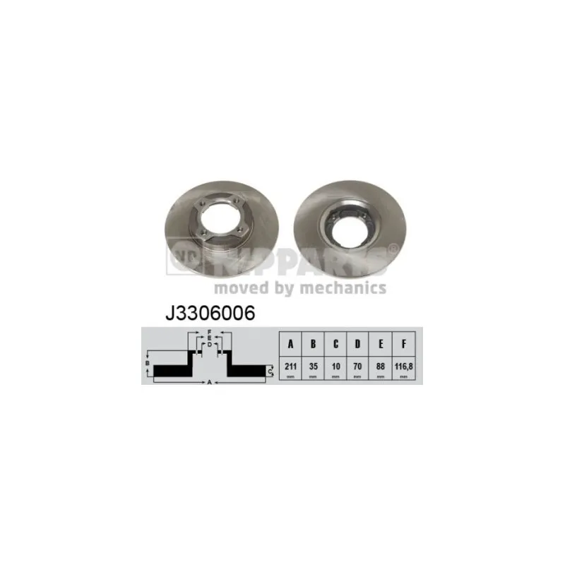 Jeu de 2 disques de frein avant NIPPARTS J3306006