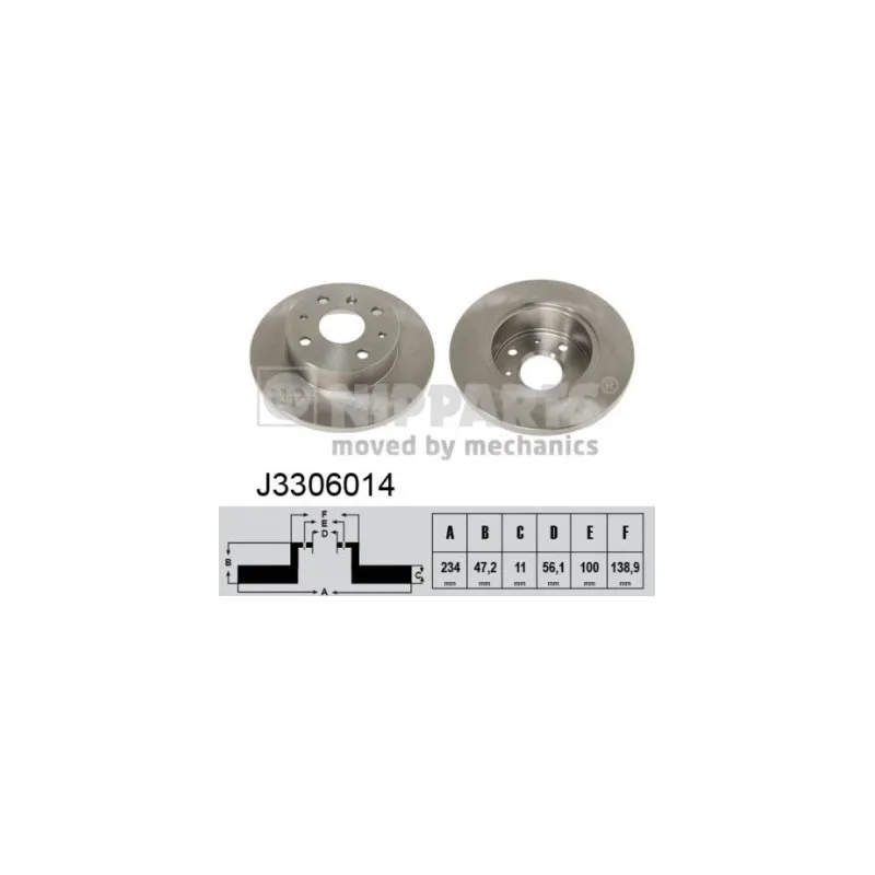 Jeu de 2 disques de frein avant NIPPARTS J3306014