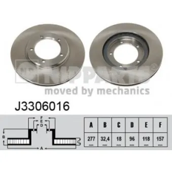 Jeu de 2 disques de frein avant NIPPARTS J3306016