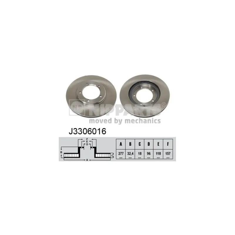 Jeu de 2 disques de frein avant NIPPARTS J3306016