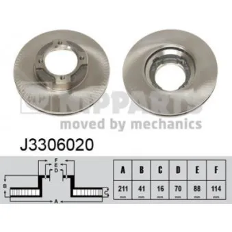 Jeu de 2 disques de frein avant NIPPARTS J3306020