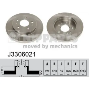 Jeu de 2 disques de frein avant NIPPARTS J3306021