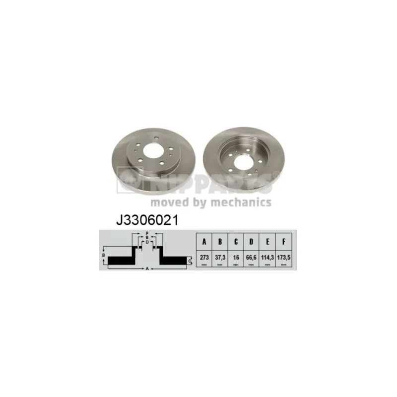 Jeu de 2 disques de frein avant NIPPARTS J3306021