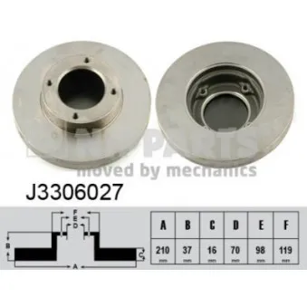 Jeu de 2 disques de frein avant NIPPARTS J3306027