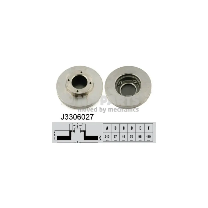 Jeu de 2 disques de frein avant NIPPARTS J3306027