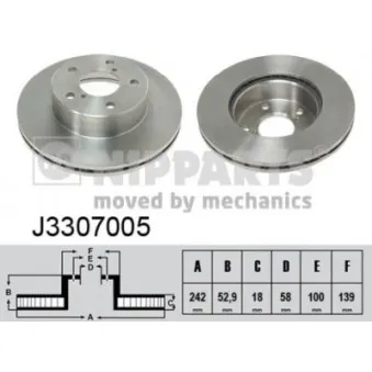 Jeu de 2 disques de frein avant NIPPARTS J3307005