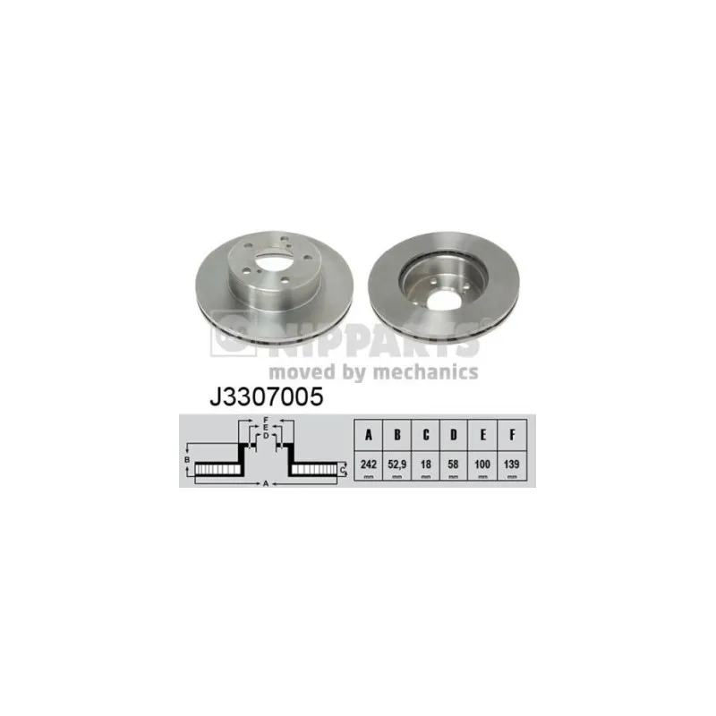 Jeu de 2 disques de frein avant NIPPARTS J3307005