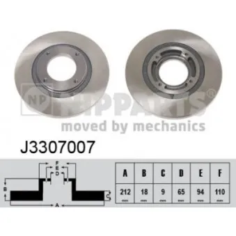 Jeu de 2 disques de frein avant NIPPARTS J3307007