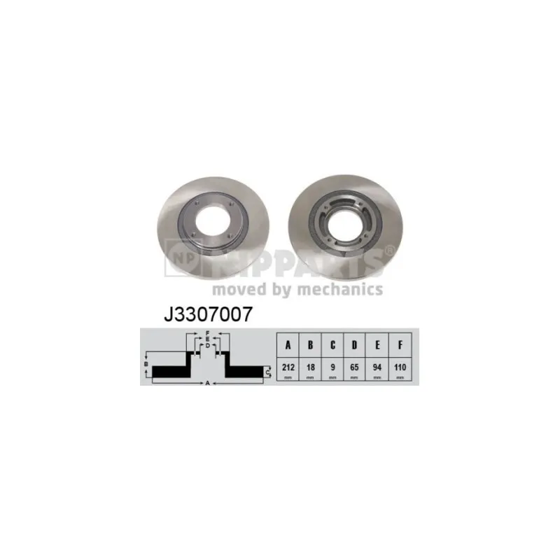 Jeu de 2 disques de frein avant NIPPARTS J3307007