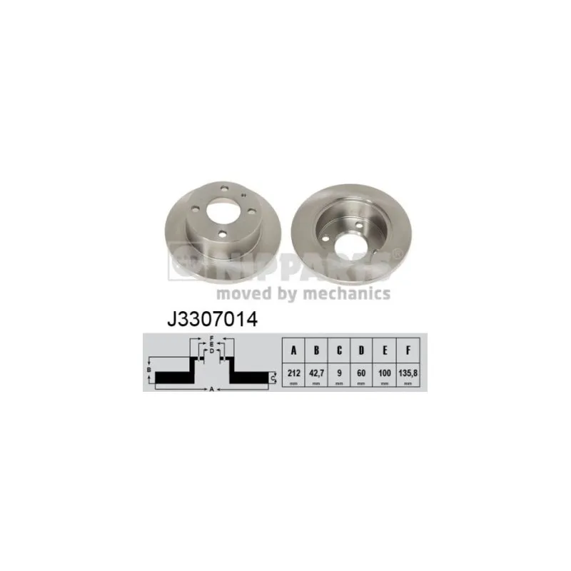 Jeu de 2 disques de frein avant NIPPARTS J3307014