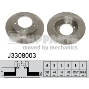 Jeu de 2 disques de frein avant NIPPARTS J3308003
