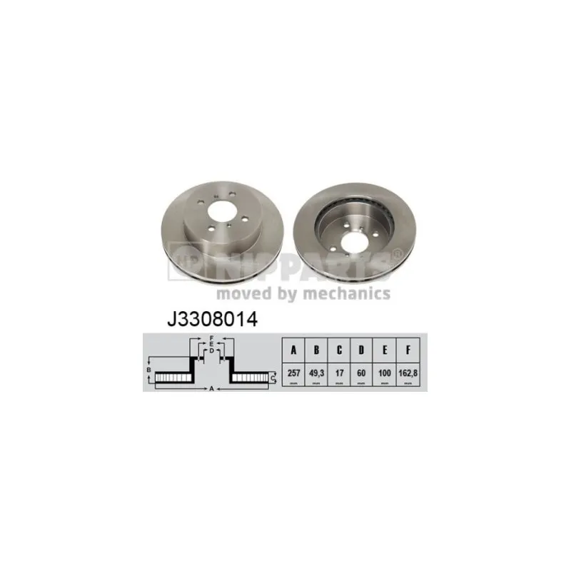 Jeu de 2 disques de frein avant NIPPARTS J3308014