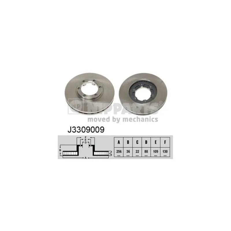 Jeu de 2 disques de frein avant NIPPARTS J3309009