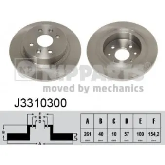 Jeu de 2 disques de frein arrière NIPPARTS J3310300