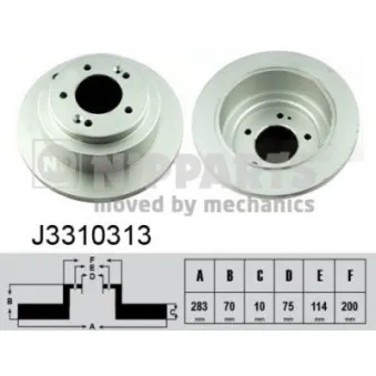 Jeu de 2 disques de frein arrière NIPPARTS J3310313