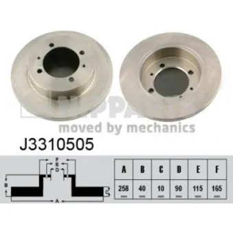 Jeu de 2 disques de frein arrière NIPPARTS J3310505