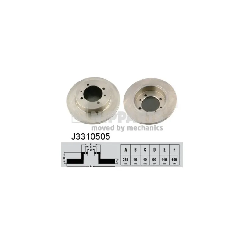 Jeu de 2 disques de frein arrière NIPPARTS J3310505