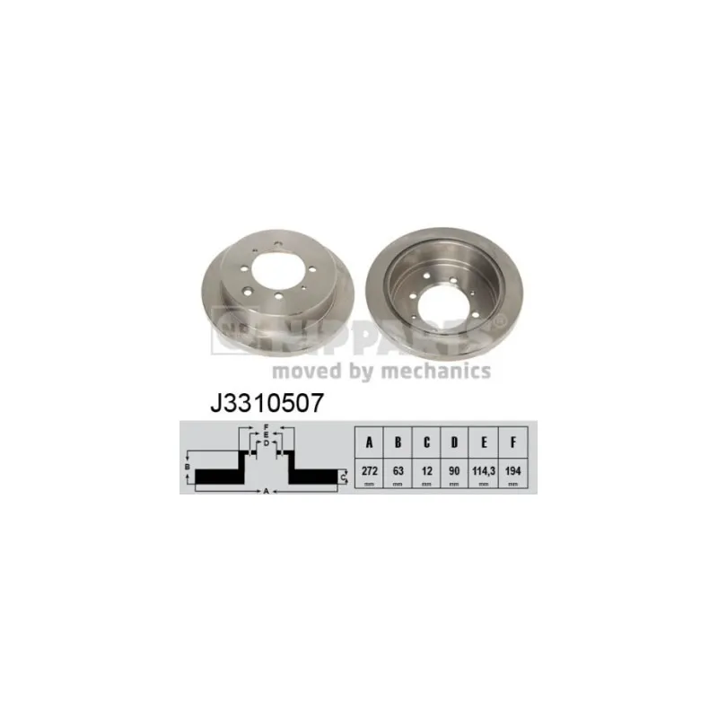 Jeu de 2 disques de frein arrière NIPPARTS J3310507