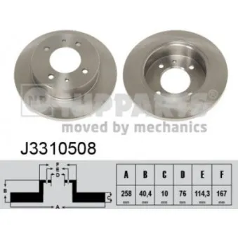 Jeu de 2 disques de frein arrière NIPPARTS J3310508