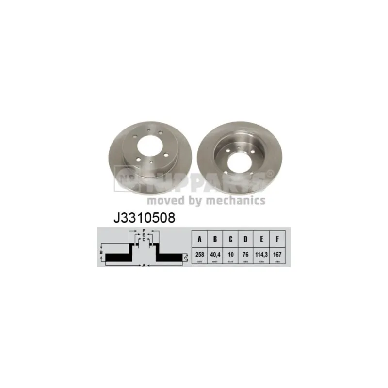 Jeu de 2 disques de frein arrière NIPPARTS J3310508