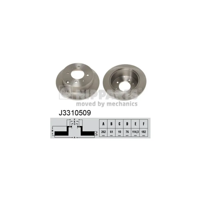 Jeu de 2 disques de frein arrière NIPPARTS J3310509