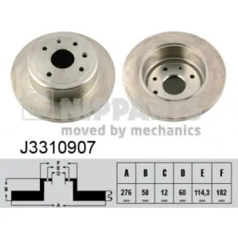 Jeu de 2 disques de frein arrière NIPPARTS