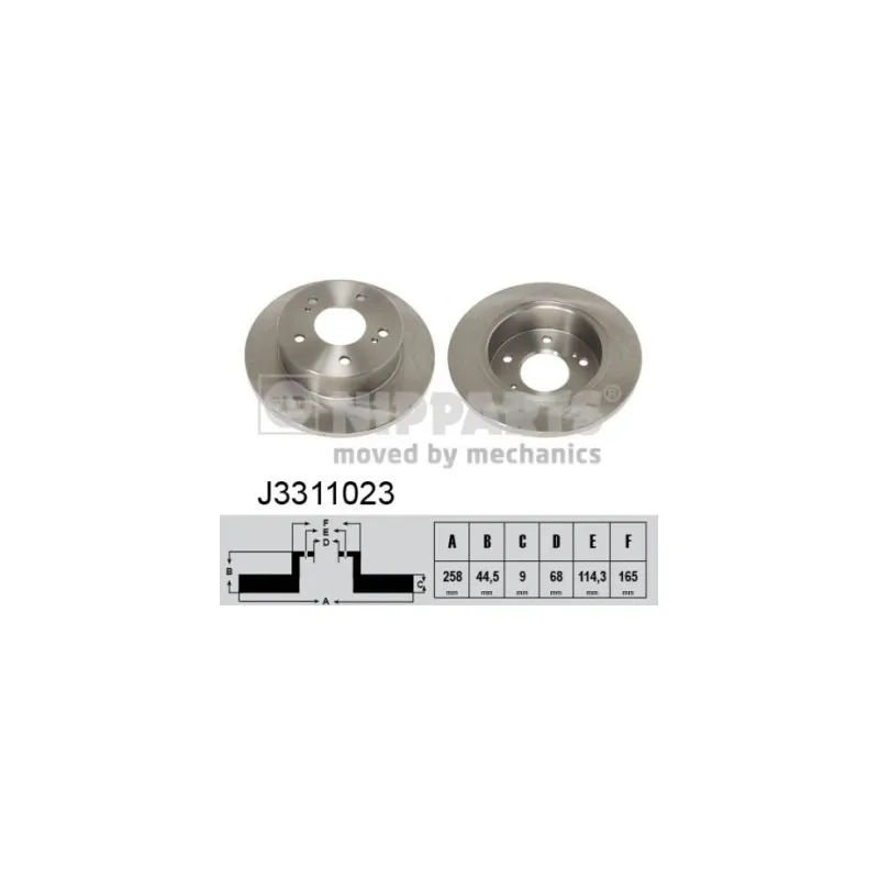 Jeu de 2 disques de frein arrière NIPPARTS J3311023