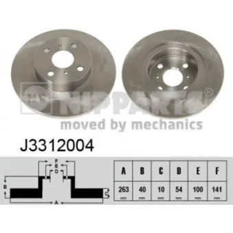 Jeu de 2 disques de frein arrière NIPPARTS J3312004