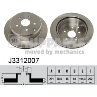 Jeu de 2 disques de frein arrière NIPPARTS J3312007