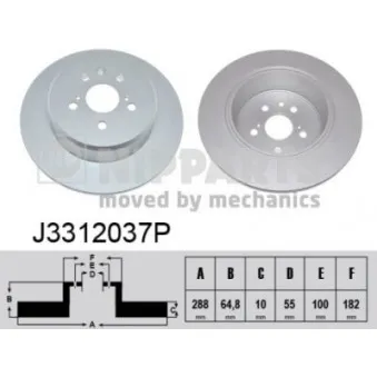 Jeu de 2 disques de frein arrière NIPPARTS J3312037P