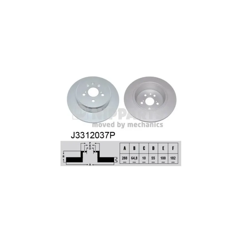 Jeu de 2 disques de frein arrière NIPPARTS J3312037P