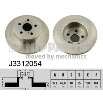 Jeu de 2 disques de frein arrière NIPPARTS J3312054