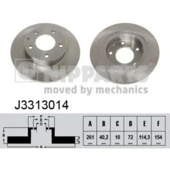 Jeu de 2 disques de frein arrière NIPPARTS J3313014