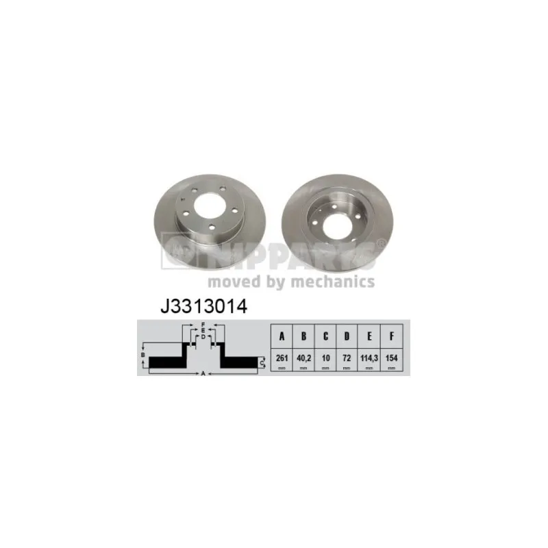 Jeu de 2 disques de frein arrière NIPPARTS J3313014