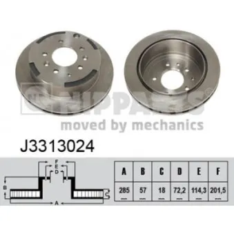 Jeu de 2 disques de frein arrière NIPPARTS J3313024