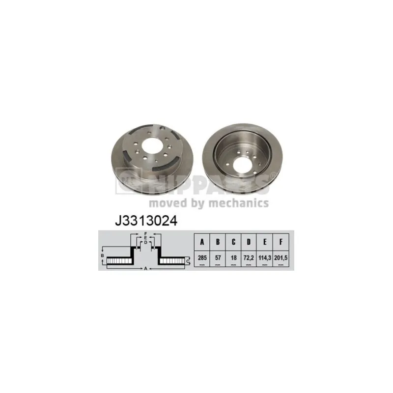 Jeu de 2 disques de frein arrière NIPPARTS J3313024
