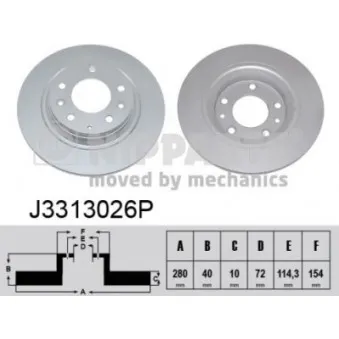 Jeu de 2 disques de frein arrière NIPPARTS J3313026P