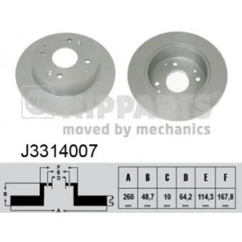 Jeu de 2 disques de frein arrière NIPPARTS J3314007