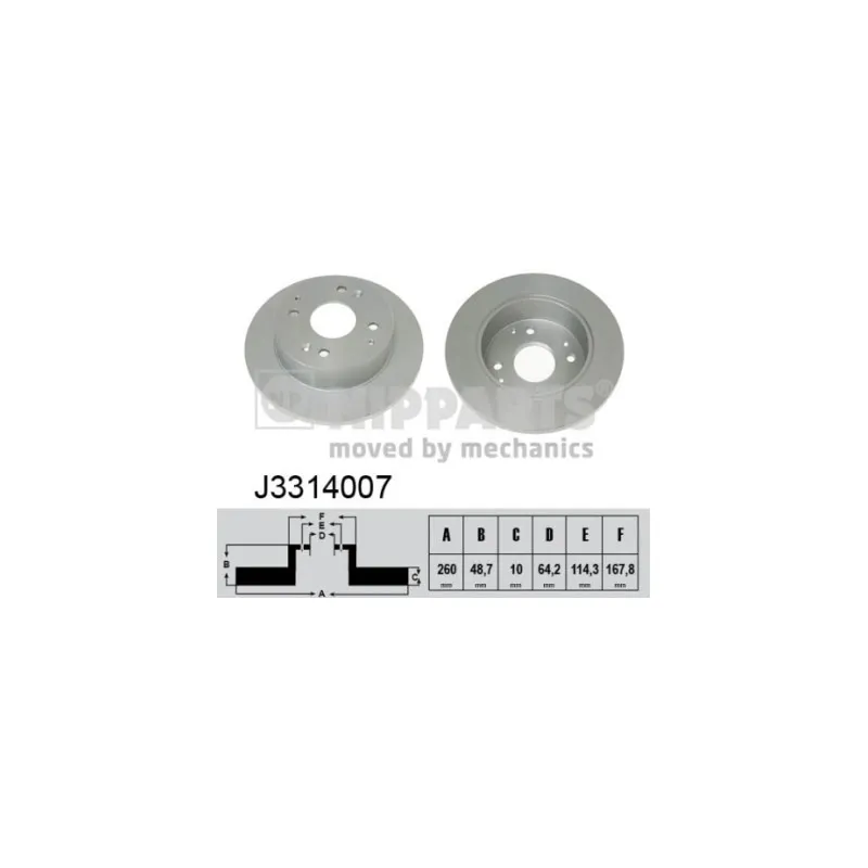 Jeu de 2 disques de frein arrière NIPPARTS J3314007